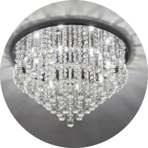 Lustre Cristal Legítimo k9 Redondo 50 cm 8 Lâmpadas G9