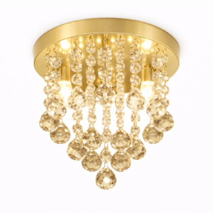 Lustre Dourado Cristal Legítimo Champanhe 20 cm Lâmpadas G9
