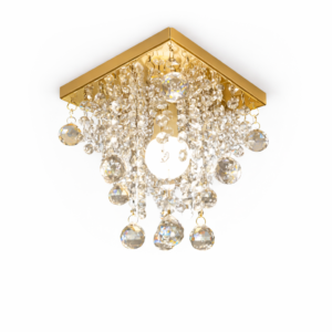 Lustre Cristal Legítimo k9 Dourado Vai Montado