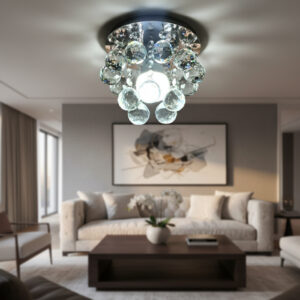 Lustre Plafon Cristal Legítimo k9 Montado Soquete E27